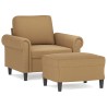 Fauteuil avec repose-pied Marron 60 cm Velours 