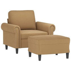 Fauteuil avec repose-pied Marron 60 cm Velours 