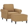 Fauteuil avec repose-pied Marron 60 cm Velours 