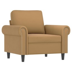 Fauteuil avec repose-pied Marron 60 cm Velours 