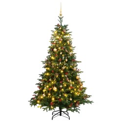 Sapin de Noël artificiel articulé 300 LED et boules 240 cm 
