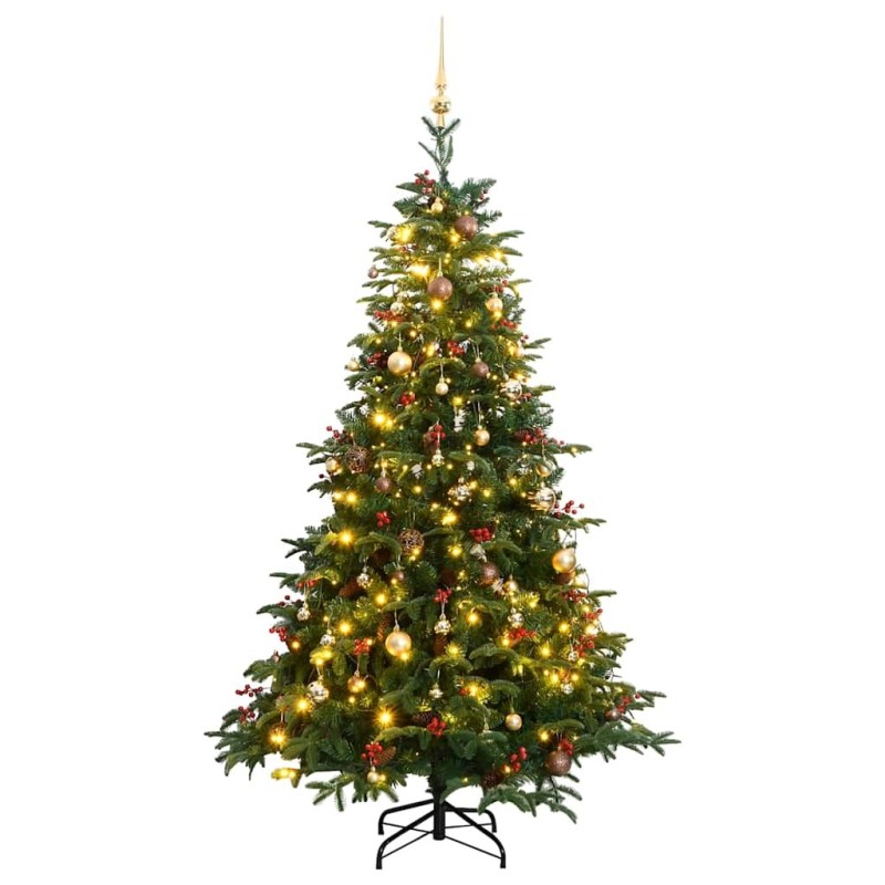 Sapin de Noël artificiel articulé 300 LED et boules 240 cm 