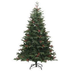 Sapin de Noël artificiel articulé 300 LED et boules 240 cm 