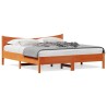 Cadre de lit sans matelas cire marron 200x200cm bois pin massif 