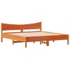 Cadre de lit sans matelas cire marron 200x200cm bois pin massif 