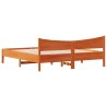Cadre de lit sans matelas cire marron 200x200cm bois pin massif 