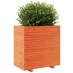 Jardinière cire marron 70x40x72,5 cm bois de pin massif 