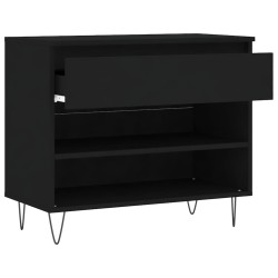 Armoire à chaussures Noir 70x36x60 cm Bois d'ingénierie 