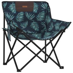 Chaise de camping avec poche pliable lot de 2 motif de feuille 