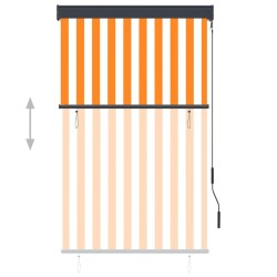 Store roulant d'extérieur 100x250 cm Blanc et orange 