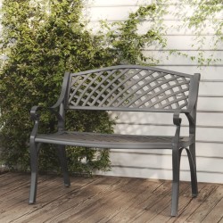 Banc de jardin 102 cm aluminium coulé noir 