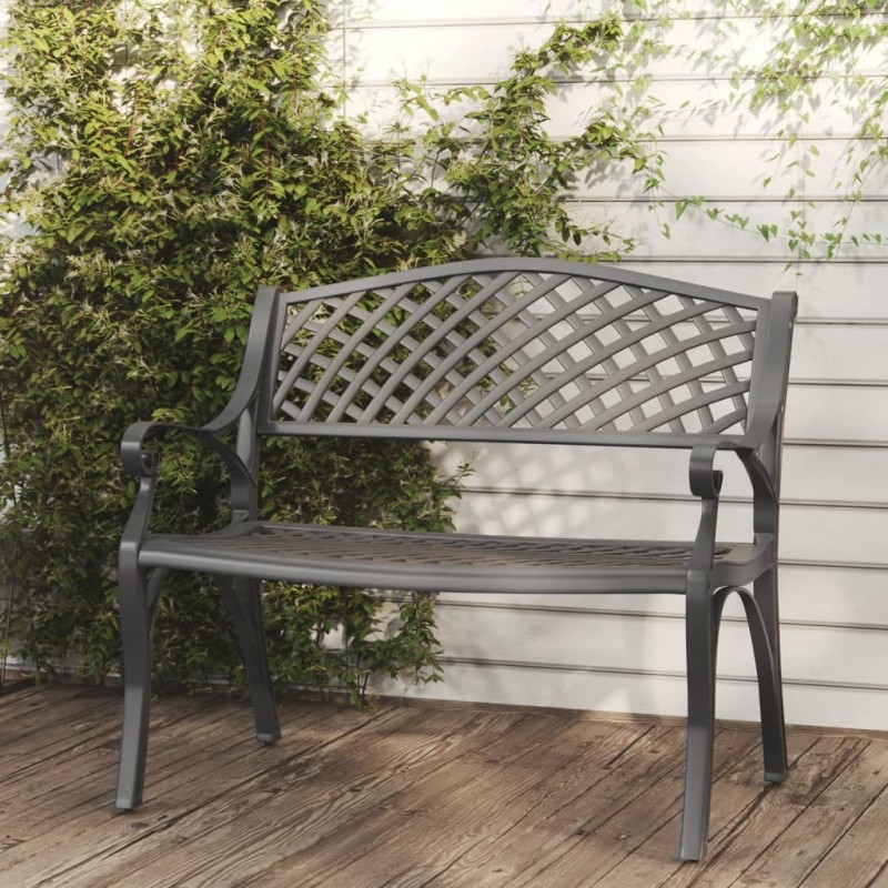 Banc de jardin 102 cm aluminium coulé noir Banc de jardin 102 cm aluminium coulé noir