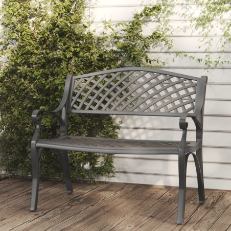 Banc de jardin 102 cm aluminium coulé noir 