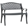 Banc de jardin 102 cm aluminium coulé noir 
