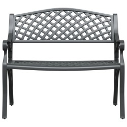 Banc de jardin 102 cm aluminium coulé noir 
