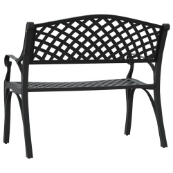 Banc de jardin 102 cm aluminium coulé noir 