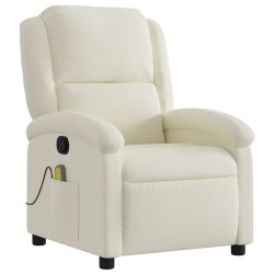 Fauteuil de massage inclinable crème velours 