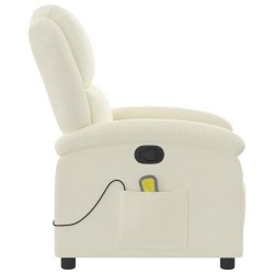 Fauteuil de massage inclinable crème velours 