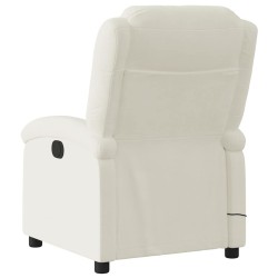 Fauteuil de massage inclinable crème velours 