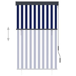 Store roulant d'extérieur 100x250 cm Bleu et blanc 