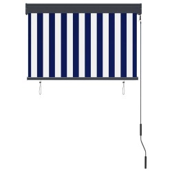Store roulant d'extérieur 100x250 cm Bleu et blanc 