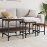 Tables basses gigognes 3 pcs chêne marron bois d'ingénierie 