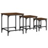 Tables basses gigognes 3 pcs chêne marron bois d'ingénierie 