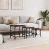 Tables basses gigognes 3 pcs chêne marron bois d'ingénierie 