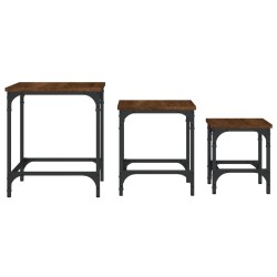 Tables basses gigognes 3 pcs chêne marron bois d'ingénierie 
