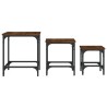 Tables basses gigognes 3 pcs chêne marron bois d'ingénierie 