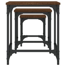 Tables basses gigognes 3 pcs chêne marron bois d'ingénierie 