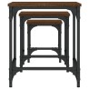 Tables basses gigognes 3 pcs chêne marron bois d'ingénierie 