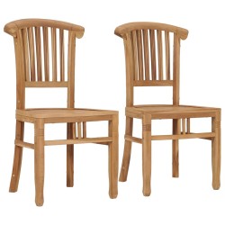 Chaises de jardin lot de 2 Bois de teck solide 