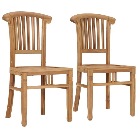 Chaises de jardin lot de 2 Bois de teck solide 