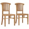 Chaises de jardin lot de 2 Bois de teck solide 