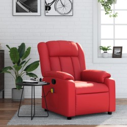 Fauteuil de massage inclinable rouge similicuir 
