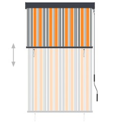 Store roulant d'extérieur 100x250 cm Jaune et bleu 
