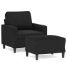 Fauteuil avec repose-pied Noir 60 cm Velours 