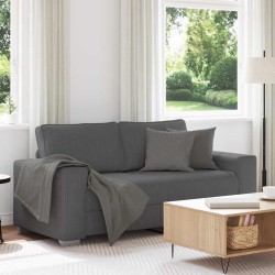 Canapé causeuse gris foncé 140 cm tissu velours côtelé 