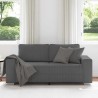 Canapé causeuse gris foncé 140 cm tissu velours côtelé 