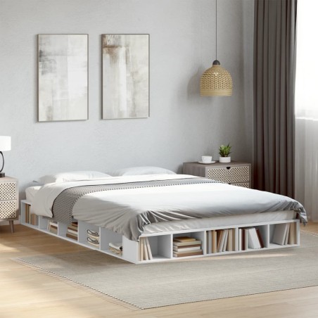 Cadre de lit sans matelas blanc 140x200 cm 