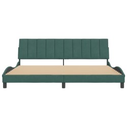 Cadre de lit sans matelas vert foncé 200x200 cm velours 
