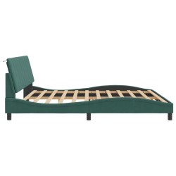 Cadre de lit sans matelas vert foncé 200x200 cm velours 