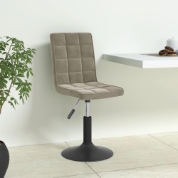Chaises pivotantes à manger lot de 4 gris clair velours 