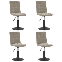Chaises pivotantes à manger lot de 4 gris clair velours 