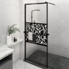 Paroi de douche avec étagère Noir 90x195 cm Verre ESG&Aluminium 