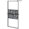 Paroi de douche avec étagère Noir 90x195 cm Verre ESG&Aluminium 