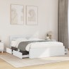 Cadre de lit et tête de lit sans matelas blanc 135x190 cm 