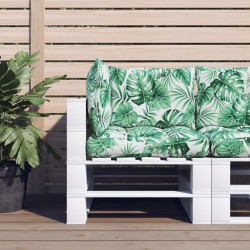 Coussins de palette lot de 3 motif de feuilles tissu 