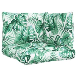 Coussins de palette lot de 3 motif de feuilles tissu 